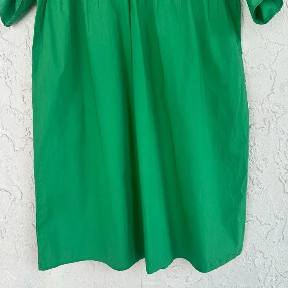 VILAGALLO Dress Women Size 40/8 Eliza Green Boho Beaded‎ Tunic Peasant